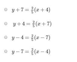 PLS HELP I NEED IT LIKE SUPER FAST What is the point slope form of the line with slope-example-1