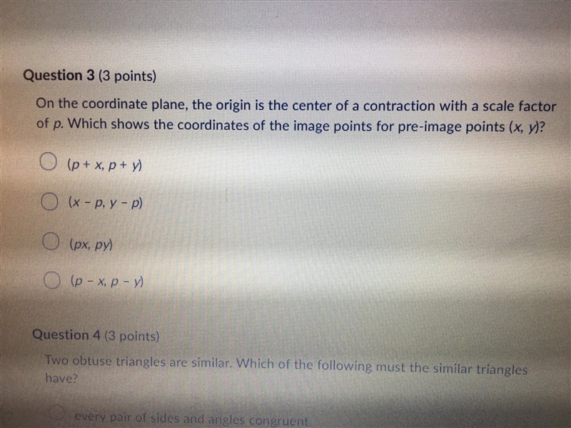 Which shows the coordinates of the image points for pre image points (x,y)?-example-1