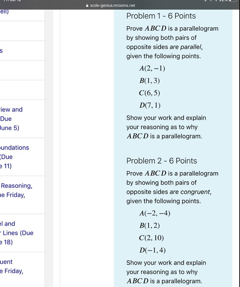 Need proof that ABCD is a parallelogram-example-1