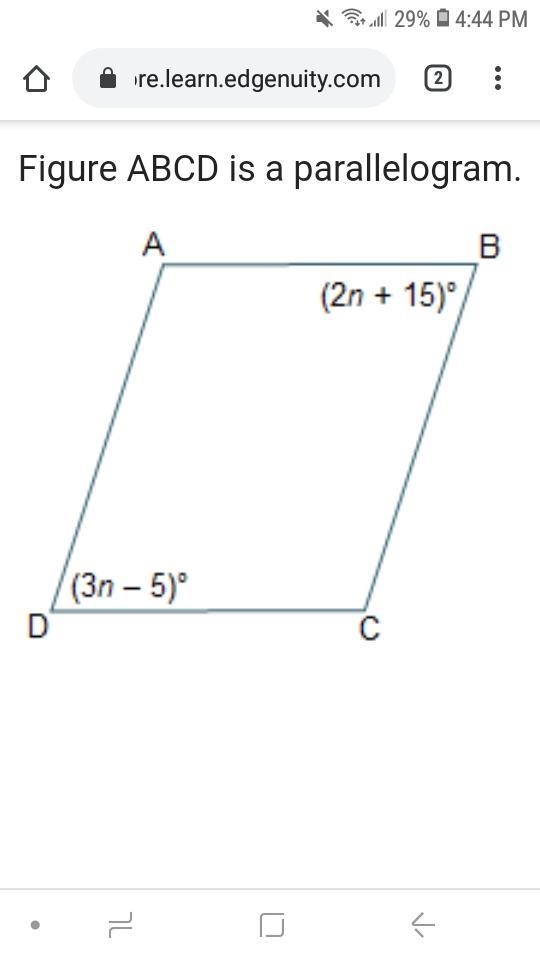 Figure abcd is parallelogram. What are measures of B and D?-example-1