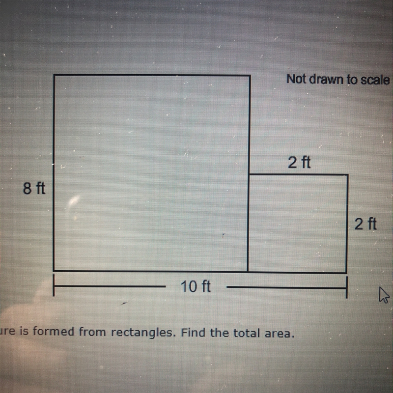 The figure is formed from rectangles. Find the total area. Answer options: 68, 36, 80, 104-example-1