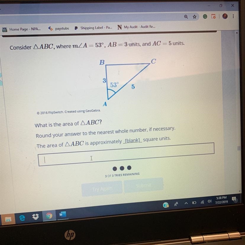 What is the area of ABC? Helppppp-example-1