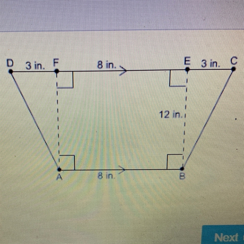 What’s the area of the trapezoid A 96in2 B 132in2 C 168in2 D 1344in2-example-1