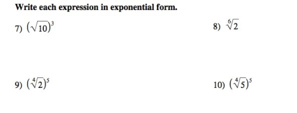 Can anyone help me please? I have no idea what to do! :'( Write each equation in exponential-example-1