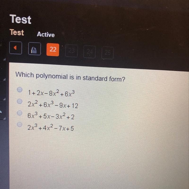 What polynomial is in standard form?-example-1