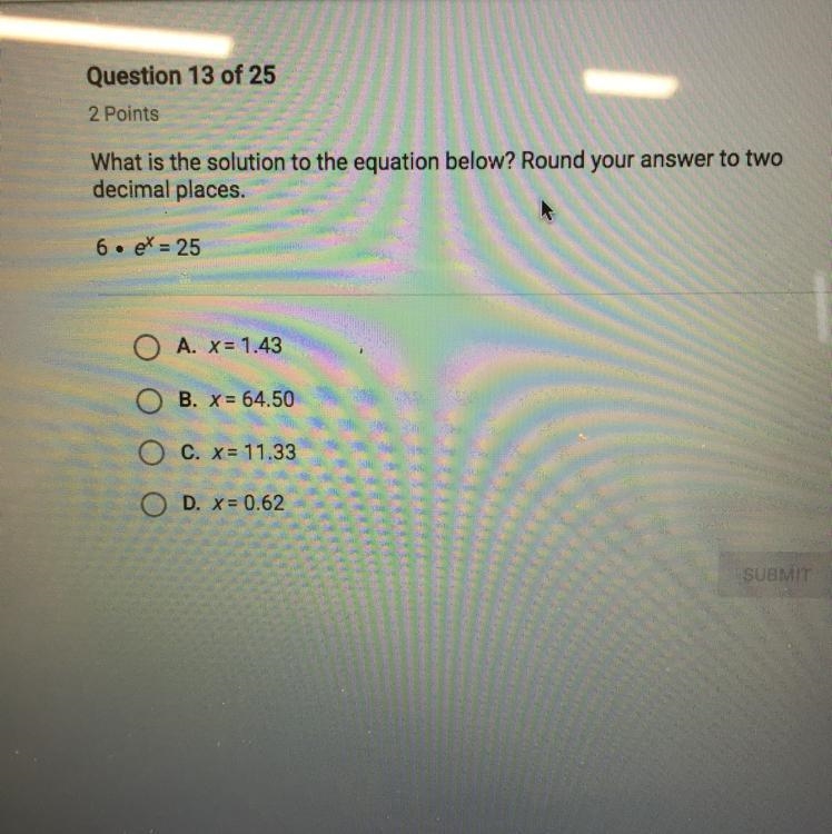 What is the solution to the equation below? Round your answer to two decimal places-example-1