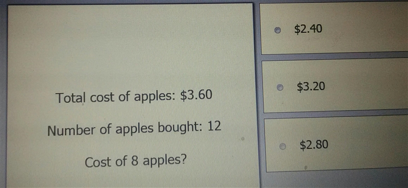 What is the cost of 8 apples?-example-1