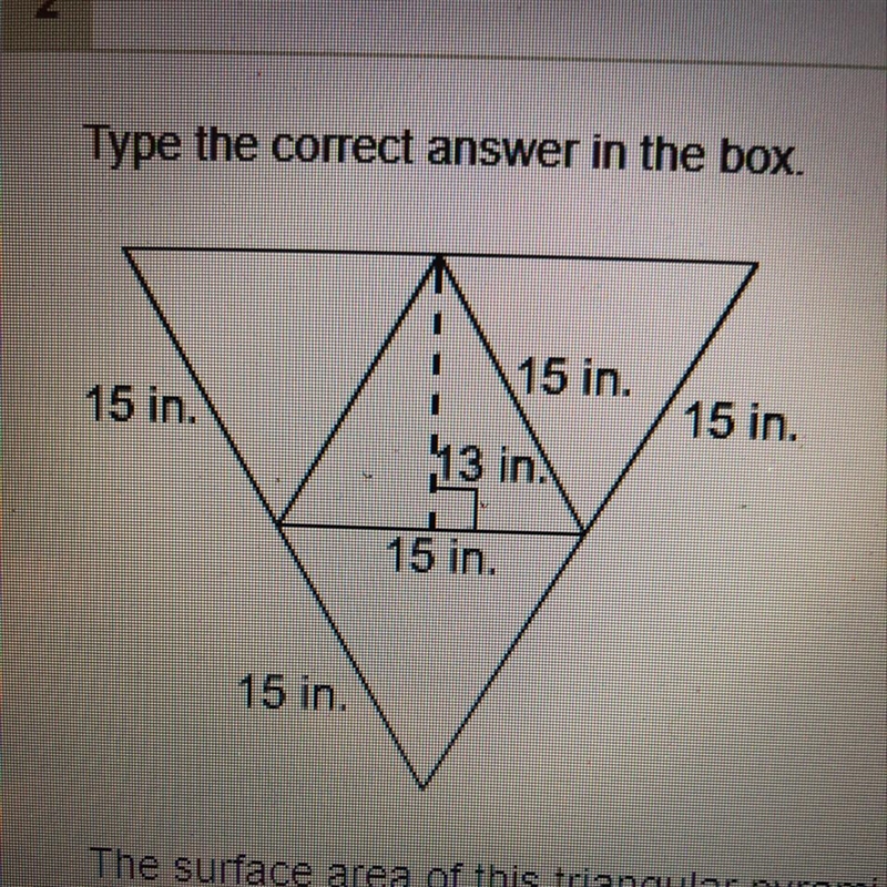 The surface area of this triangular pyramid, whose base and lateral faces are congruent-example-1