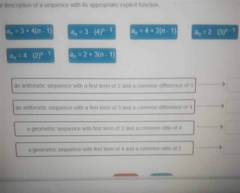 PLEASE HELP Match each verbal description of a sequence with its appropriate explicit-example-1