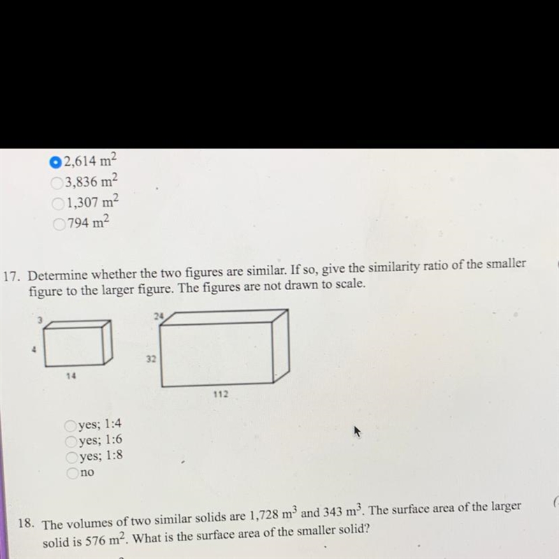 Determine whether the two figures are similar. If so, give the similarity ratio of-example-1