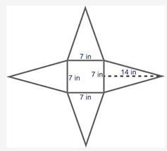 (05.07) The net of a pyramid is shown below: The surface area of the solid is ____ square-example-1