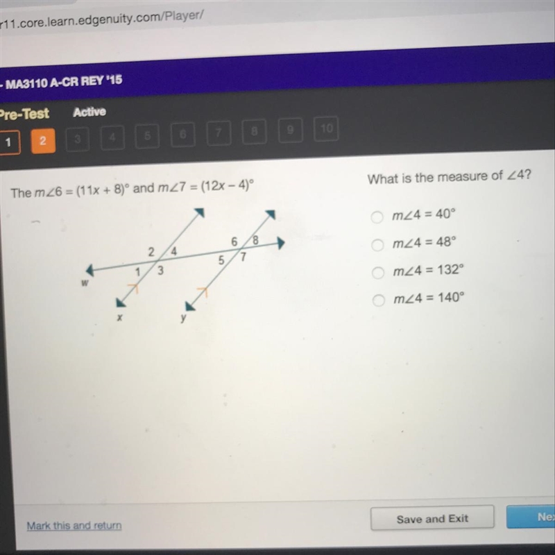 What is the messure of angle 4-example-1