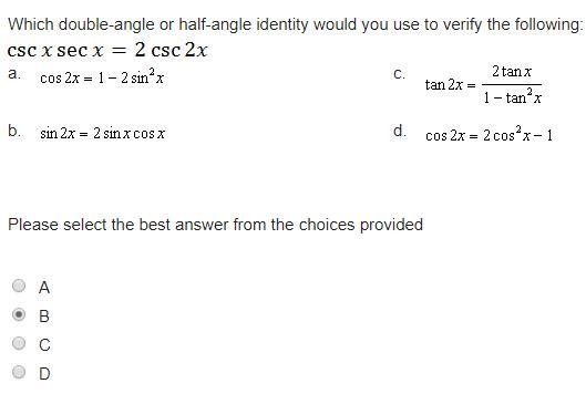 (HELP ASAP HIGH POINTS) Which double-angle or half-angle identity would you use to-example-1