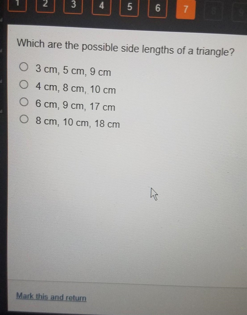 Which are the possible side lengths of a triangle?​-example-1