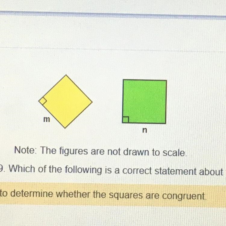 HELPPP In the two squares shown above, m =0.9. Which of the following is a correct-example-1