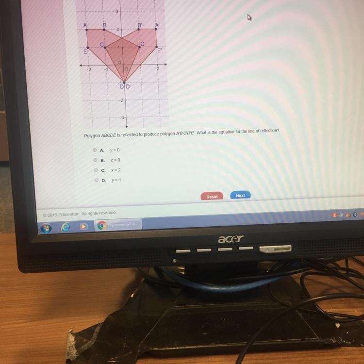 What is the equation for the line of reflection-example-1