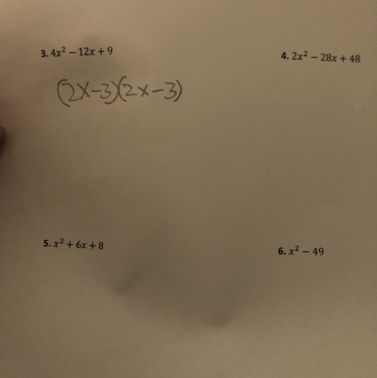 Factor each of the following quadratic equations 4,5,6-example-1