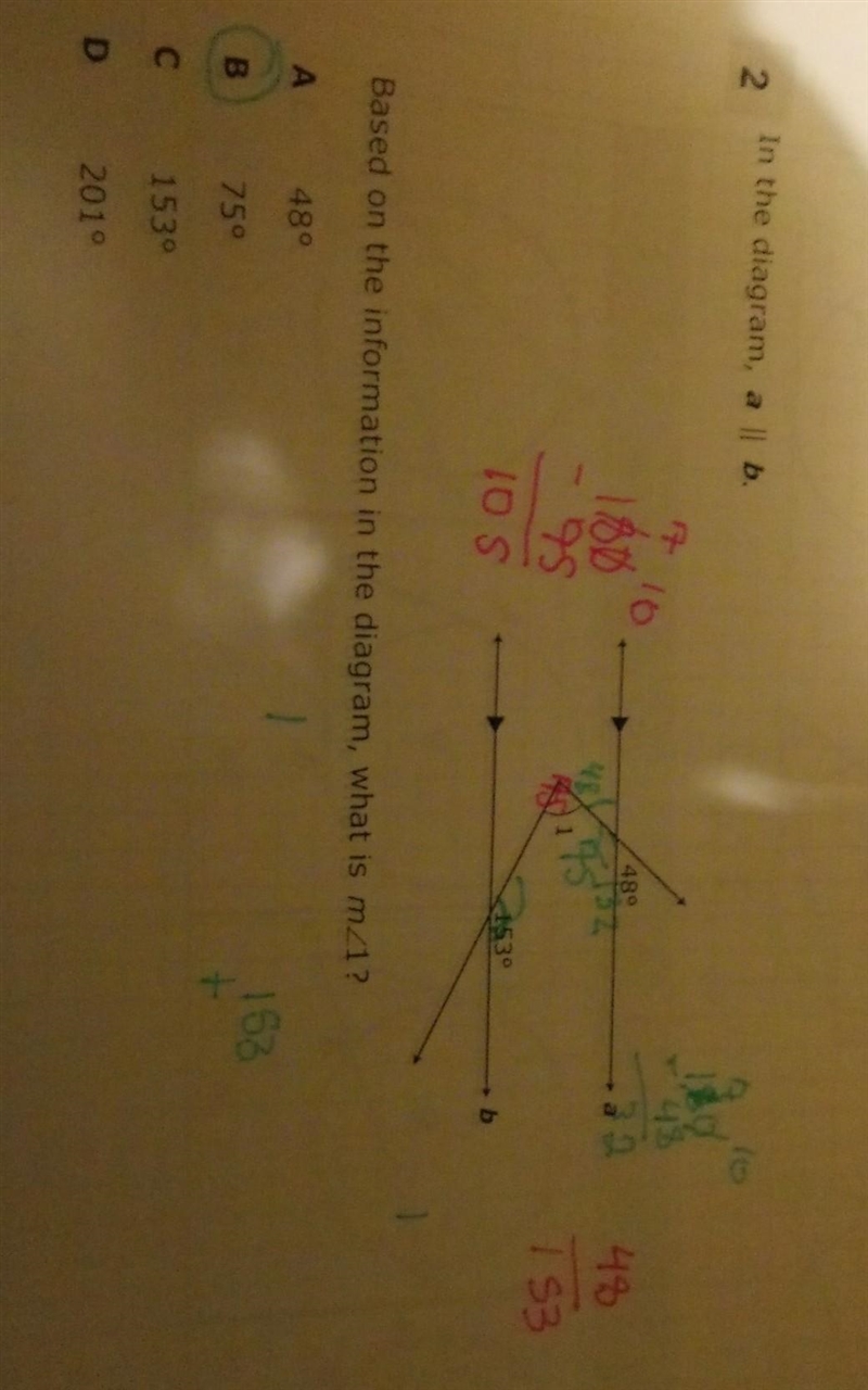 Can someone help explain why the answer is 75 degrees?​-example-1