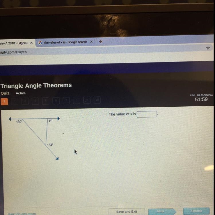 The value of x is ___ ?-example-1