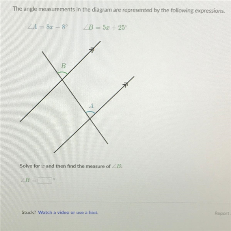 HELP ME ASAP PLEASE!! The angle measurements in the diagram are represented by the-example-1