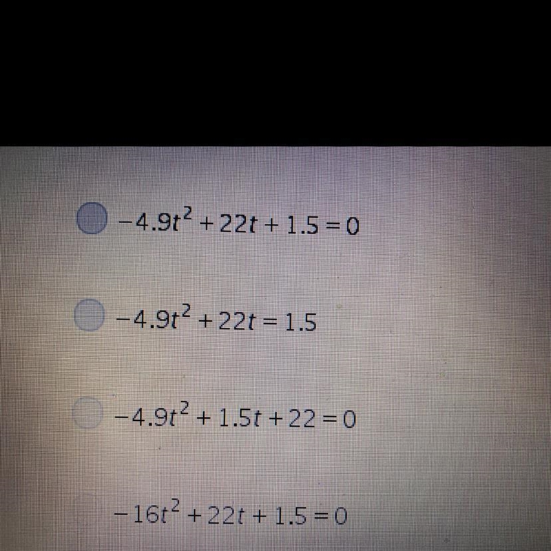 Which equation would best help solve the following problem? Maria releases a javelin-example-1