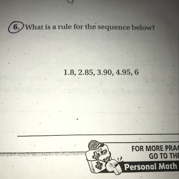 What do they mean by what is a rule for the sequence below on the pic-example-1