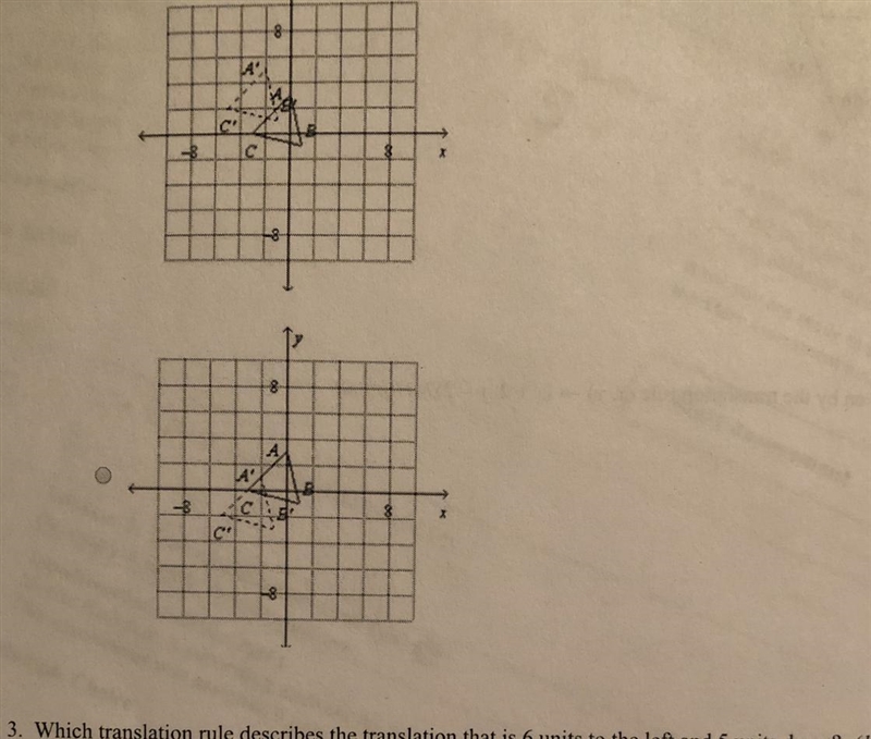 Which image is the translation of ABC given translation rule—- see question on picture-example-1