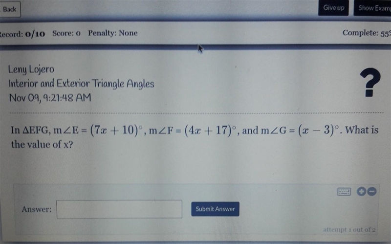 What is the value of x​-example-1