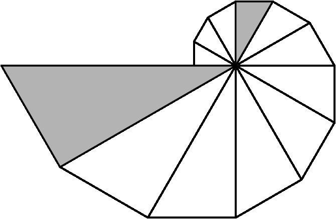 The diagram below shows twelve 30-60-90 triangles placed in a circle so that the hypotenuse-example-1