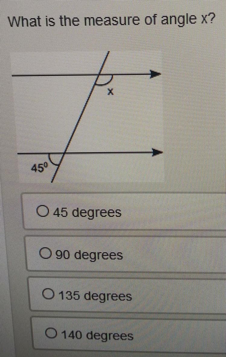 What is the measure of angle X ​-example-1