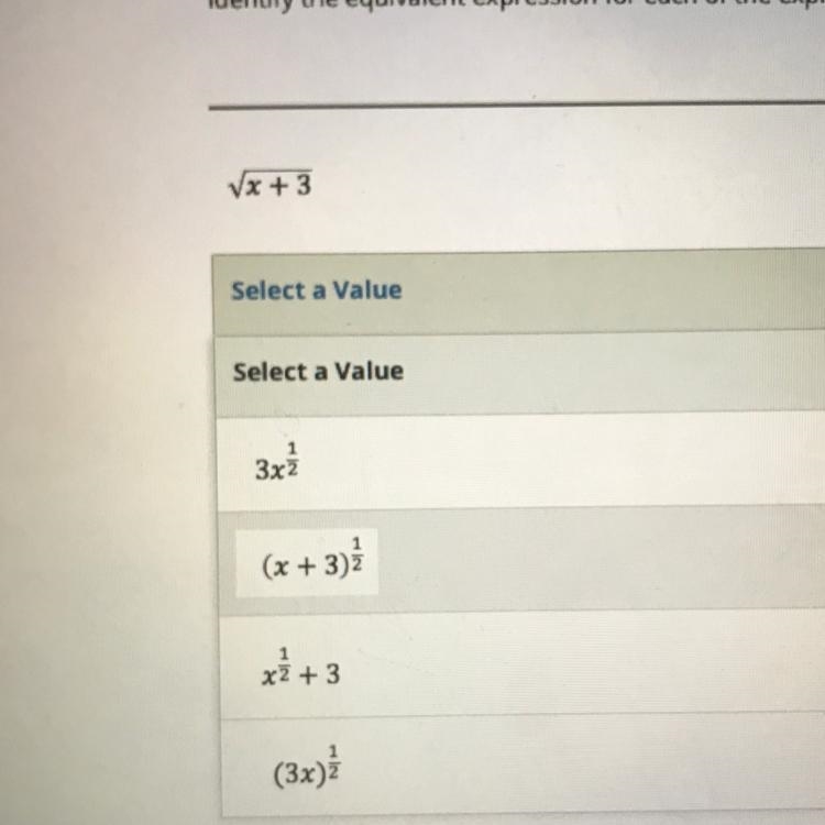 Identifying the equivalent expression-example-1