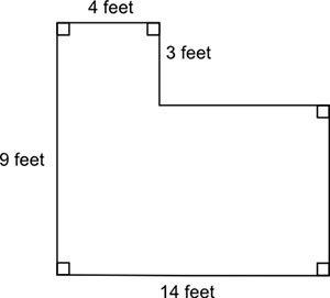 The figure shows a carpeted room. How many square feet of the room are carpeted? 96 square-example-1