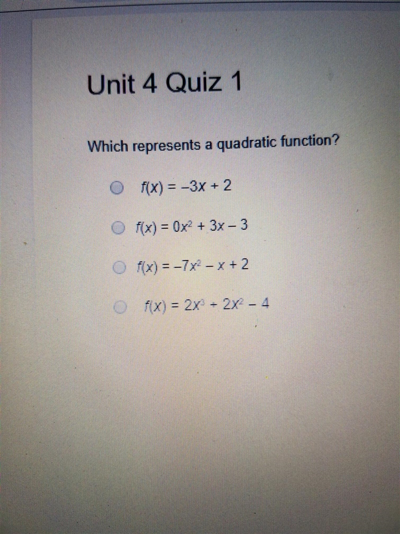 Which represents a quadratic function? ​-example-1