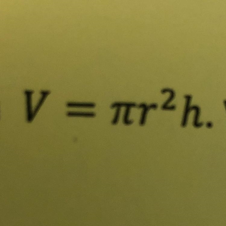 Equation to find r in terms for V and h-example-1