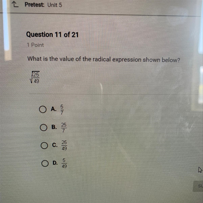 What is the value of the radical expression shown below?-example-1