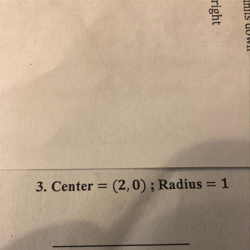 Write an equation of the circle given its center and radius-example-1