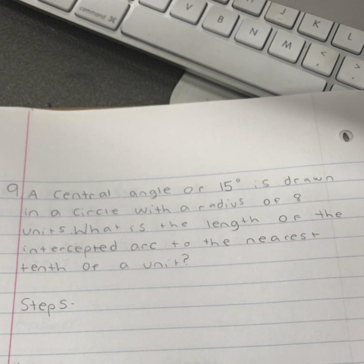 What is the length of the intercepted arc?-example-1