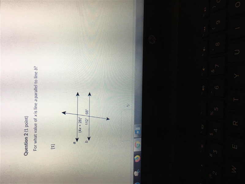 For what value of X is line a parallel to line B? (4x+28). 112. 68-example-1