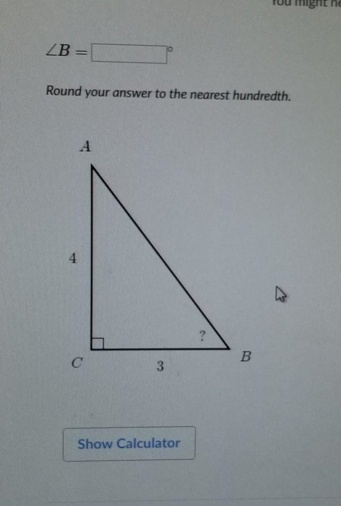 What is the angle of B. Round your answer to the nearest hundredth​-example-1