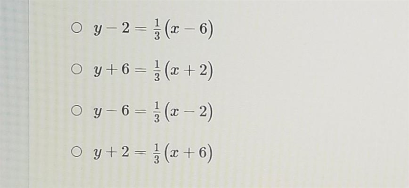 What is the equation of a line, in point slope form that passes through (-2, -6) and-example-1