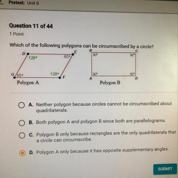 Which of the following polygons can be circumscribed by a circle?-example-1