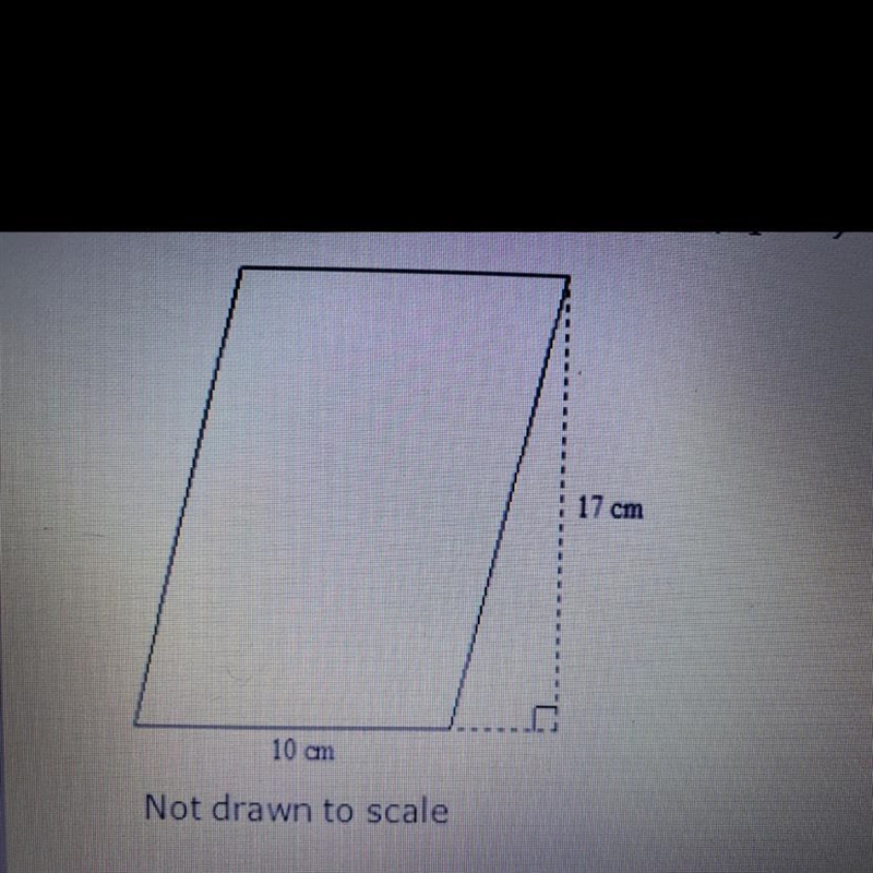 Find the area of the parallelogram. A. 54cm2 B. 85cm2 C. 170cm2 D. 27cm2-example-1