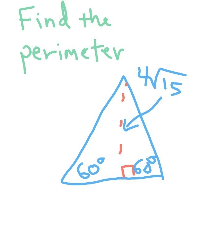 Trigonometry I need to find the perimeter of the triangle​-example-1