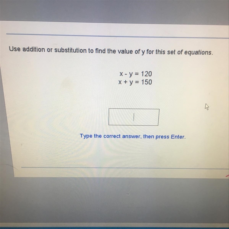 Use addition or substitution to find the value of y for this set equation-example-1