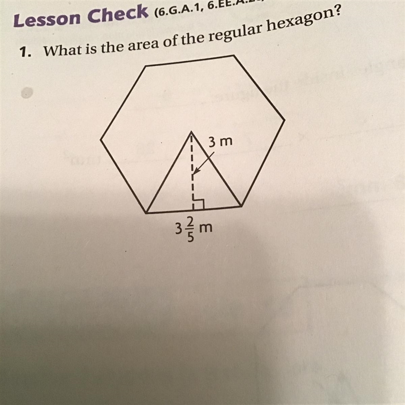 What is the area of the regular hexagon? This is due tomorrow please help! :)-example-1