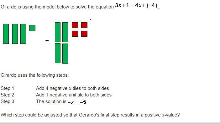 Girardo is using the model below to solve the equation Girardo uses the following-example-1