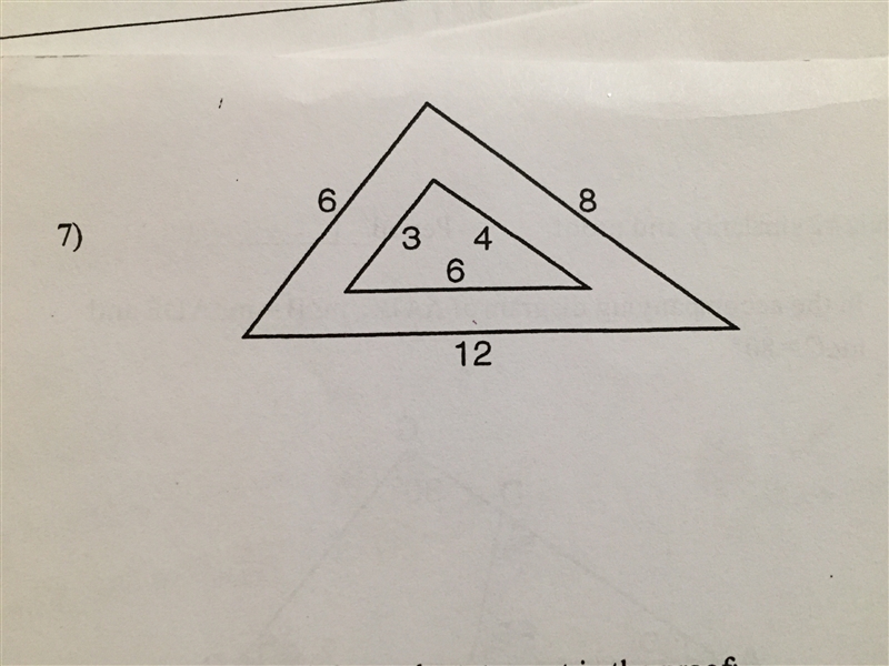 I need help now!!!! Are these triangles similar? How? AA, SAS, SSS Or are they not-example-1