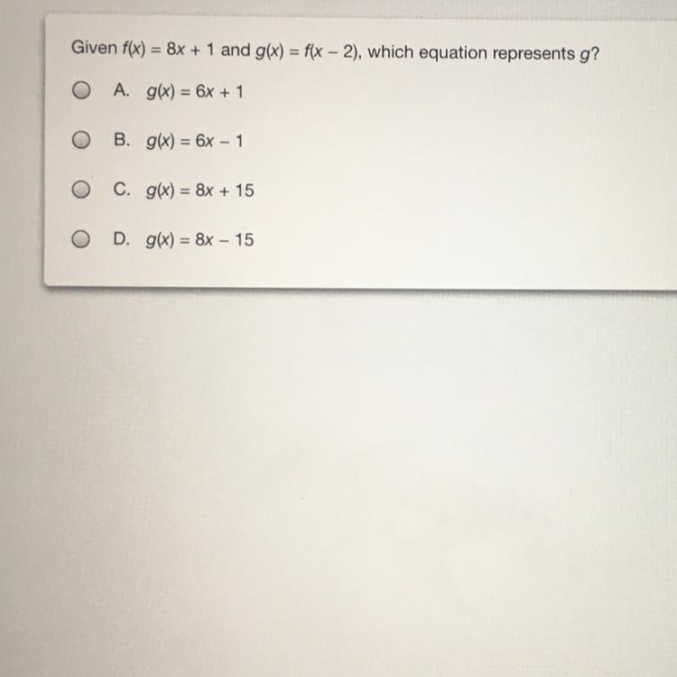 Which equation represents g? (Photo attached)-example-1