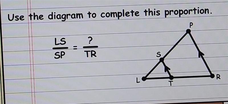 Use the diagram to complete this proportion.​-example-1