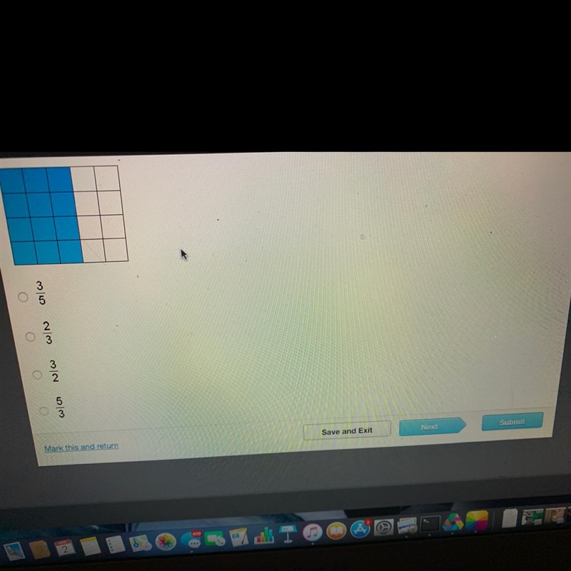 What is the probability that a randomly chosen point on the grid below is in the blue-example-1